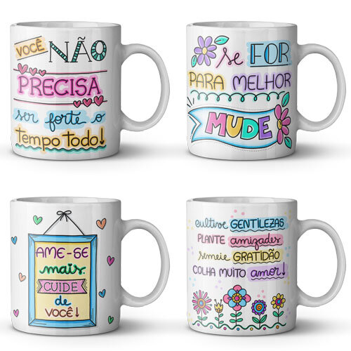 Artes Frases Motivacionais Sublimação Canecas Mockups Png