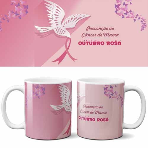 Pack 50 Estampas Artes Canecas Outubro Rosa Canecas Mockups