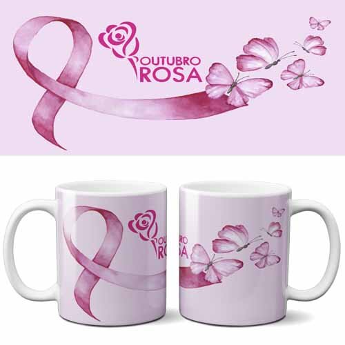 Artes Canecas Outubro Rosa Editáveis Corel Png Sublimação