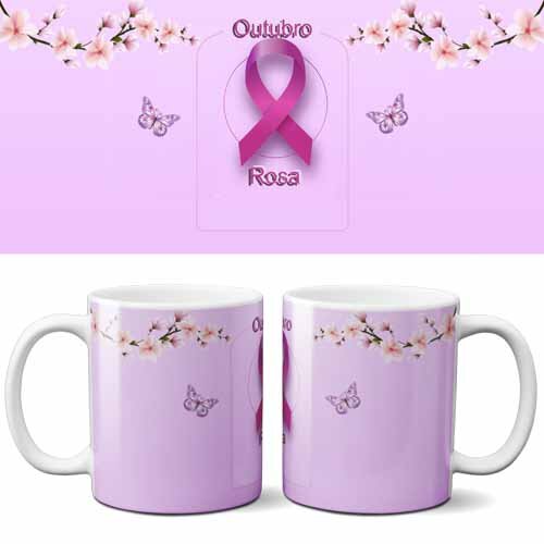 Artes Canecas Outubro Rosa Editáveis Corel Png Sublimação