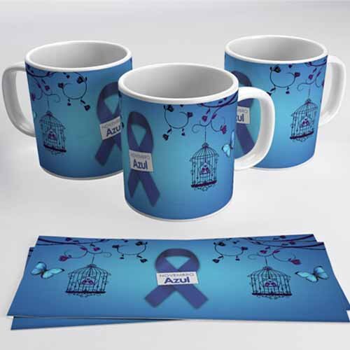 Artes Novembro Azul Sublimação Canecas Corel Png Mockups