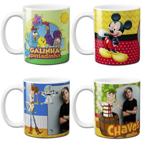 Estampas Editáveis Canecas Infantil Fotos Mockups Sublimação