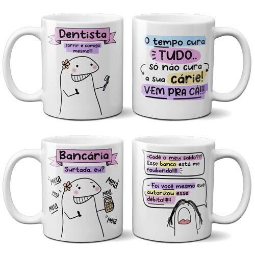 Pacote 50 Artes Canecas Flork Profissões Sublimação Mockups