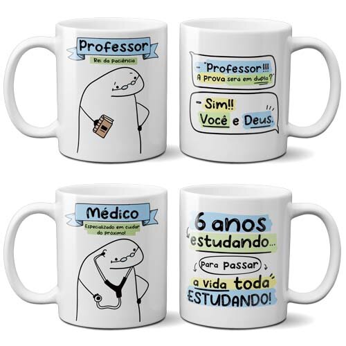 Estampas Profissões Sublimação Canecas Flork 50 Artes Mockup