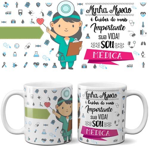 Pacote Artes Editavel Canecas Profissões Mockups Sublimação