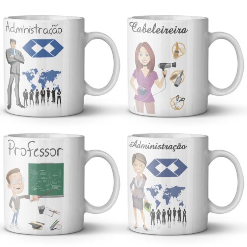 Artes Vetores Sublimação Canecas Profissões Estampas