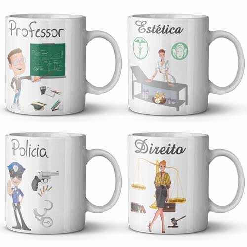 Estampas Canecas Vetores Profissões Artes Corel Jpg