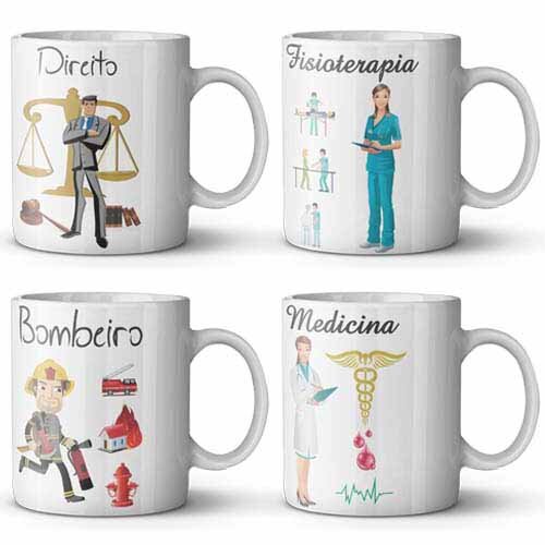 Estampas Canecas Vetores Profissões Artes Corel Jpg