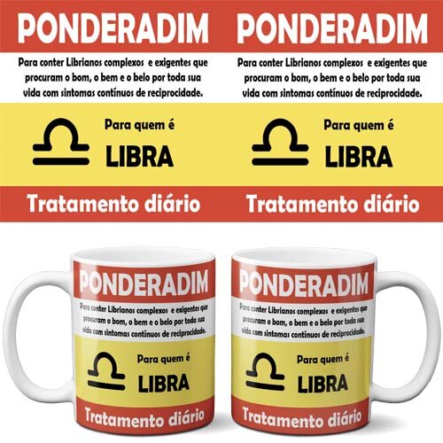 Artes Editáveis Canecas Sublimação Signos Divertidos Mockups
