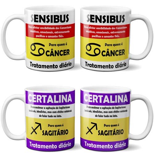 Estampas Canecas Signos Divertidos Sublimação Editáveis