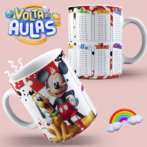 Artes Sublimação Canecas Tabuadas Editáveis Mockups