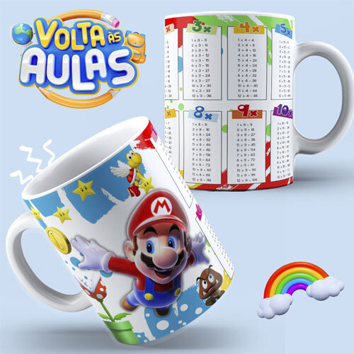 Artes Sublimação Canecas Tabuadas Editáveis Mockups