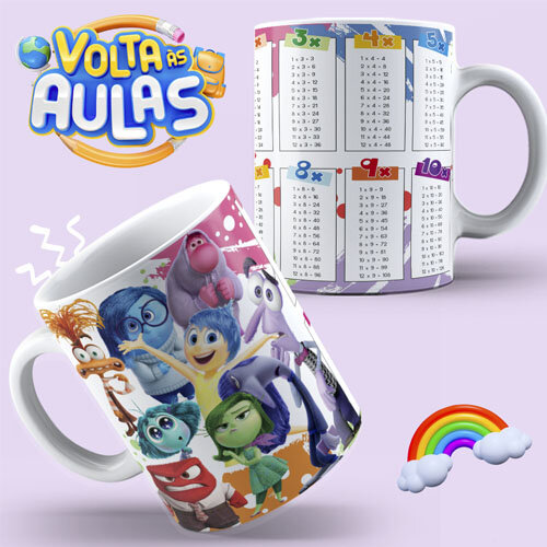 Pacote Artes Canecas Volta às Aulas Tabuadas Editáveis