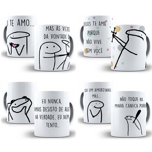 Artes Sublimação Canecas Flork Meme Editáveis Corel Png