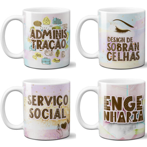 Artes Canecas Profissões Sublimação Estampas Delicadas