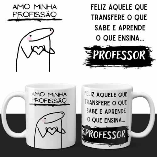 Artes Canecas Flork Profissões Editáveis Corel Mockups