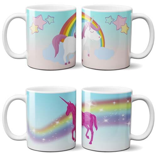 Artes Prontas Canecas Chinelos Unicórnios Sublimação