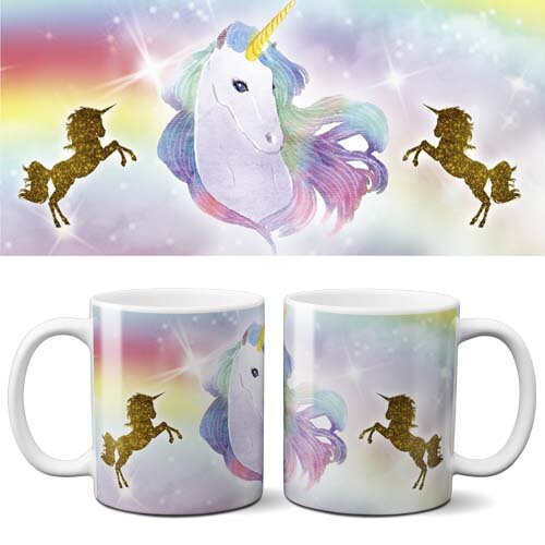 Estampas Unicórnios Sublimação Canecas Chinelos Artes