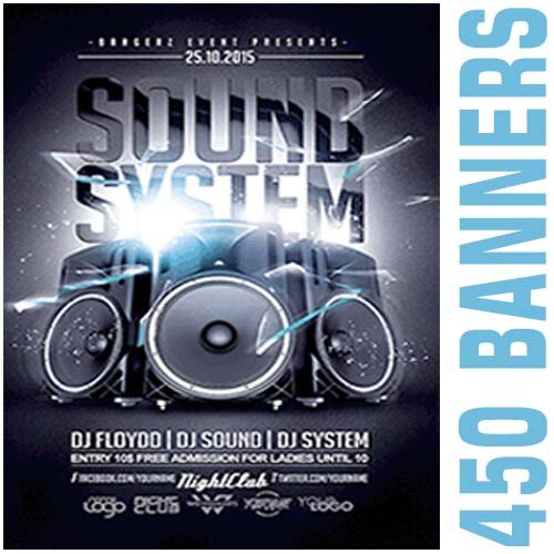 Flyers Banners Posters Editáveis Psd Cartazes 450 Artes