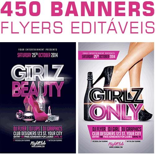 Flyers Banners Posters Editáveis Psd Cartazes 450 Artes