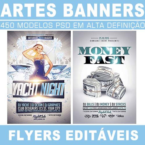 Banners Editáveis 450 Artes Flyers Sublimação Cartazes Psd