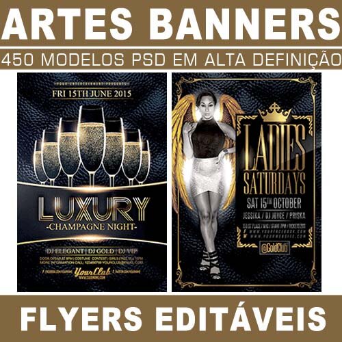 Banners Editáveis 450 Artes Flyers Sublimação Cartazes Psd