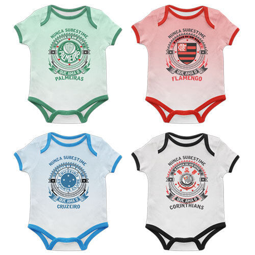 Artes Editáveis Body Baby Times Futebol Sublimação Mockups