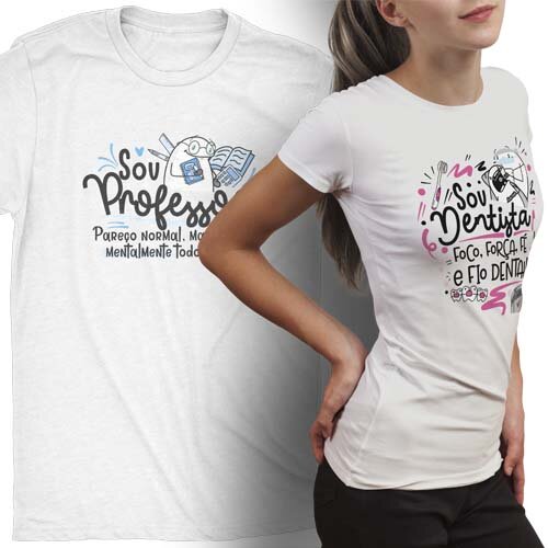 Pacote Artes Florks Profissões Camisetas Sublimação Mockups