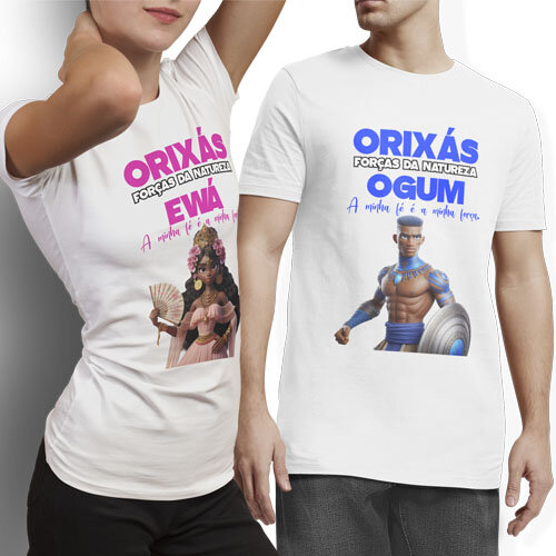 Kit Digital 12 Artes Orixás Premium Camisetas Mockups