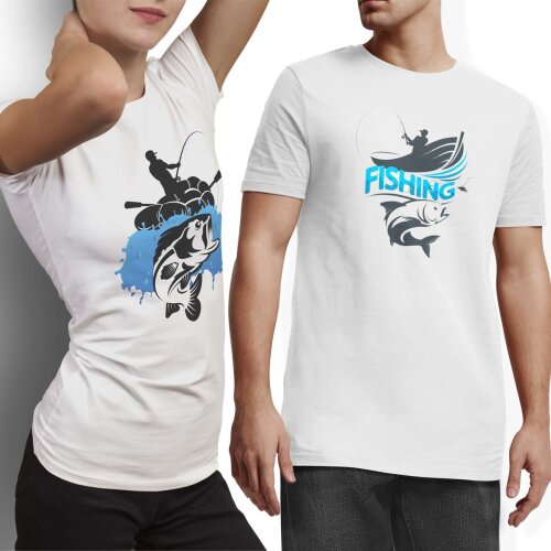Vetores Pesca Pescaria Camisetas Sublimação Editáveis Eps