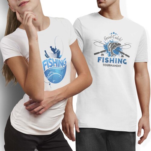 Vetores Pesca Pescaria Camisetas Sublimação Editáveis Eps