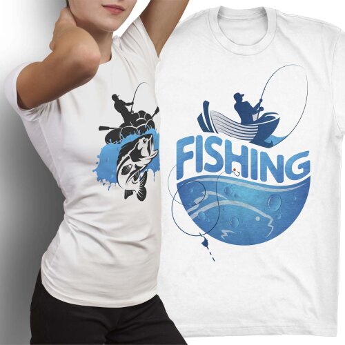 Artes Pesca Pescaria Vetor Eps Photoshop Artes Camisetas
