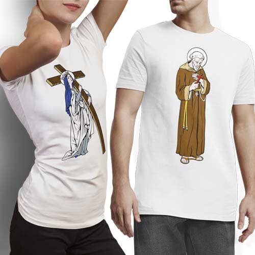 Pacote Artes Religiosas Santos Sublimação Camisetas Estampas
