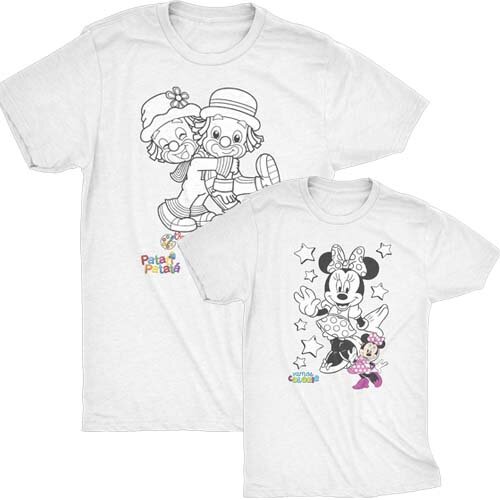 Artes Camisetas Colorir Pintar Infantil Crianças Mockups