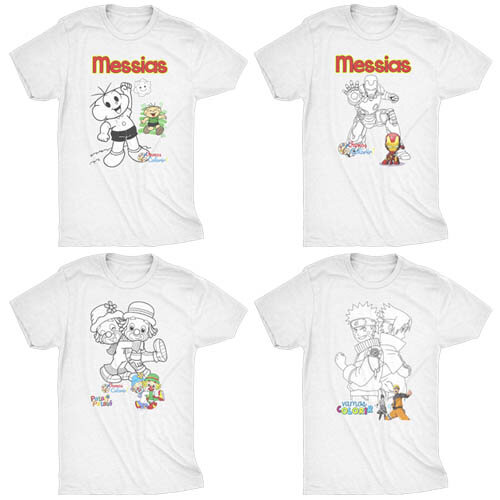 Estampas Colorir Camisetas Infantil Crianças Sublimação