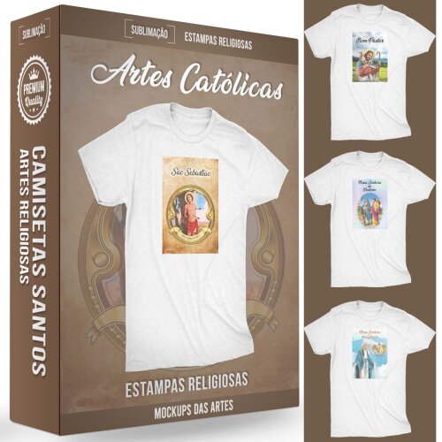 Pacote Artes Católicas Sublimação Camisetas Religiosas