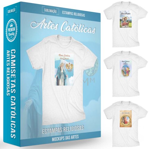 Artes Camisetas Religiosas Católicas Santos Sublimação