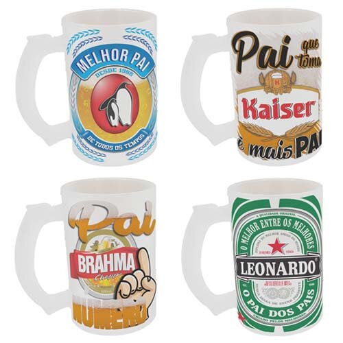 Artes Dia Dos Pais Sublimação Canecas Chopp Cervejas Mockups