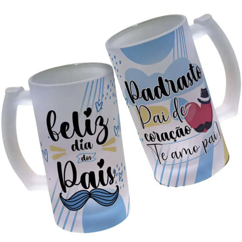Artes Canecas Chopp Dia dos Pais Sublimação Editáveis Mockups