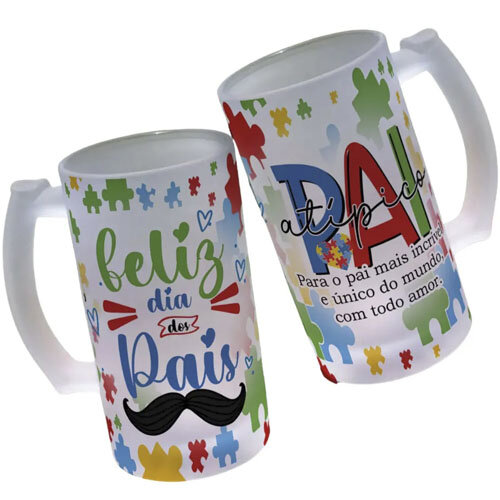 Artes Canecas Chopp Dia dos Pais Sublimação Editáveis Mockups