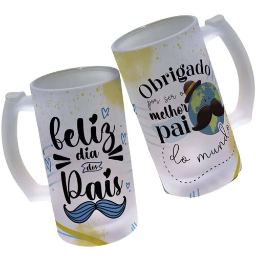 Pack Artes Canecas Chopp Dia dos Pais Sublimação Editáveis Moc