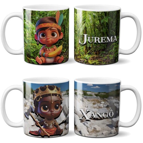 Pacote 14 Artes Canecas Orixás Umbanda Baby Cute Mockups Sub