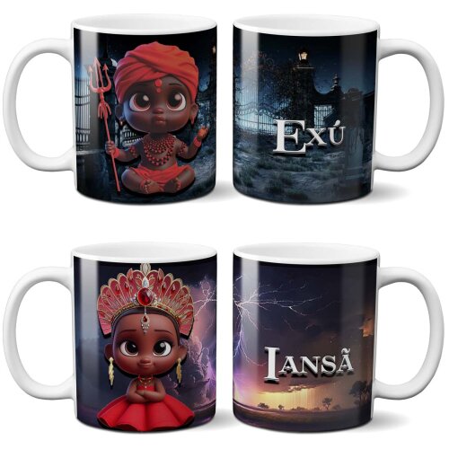 Pacote 14 Artes Canecas Orixás Umbanda Baby Cute Mockups Sub