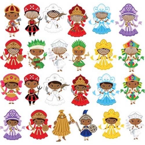 Vetores Orixás Cute Baby Artes Editáveis Corel Png