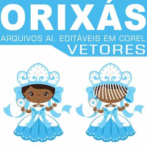 Vetores Orixás Cute Baby Artes Editáveis Corel Png