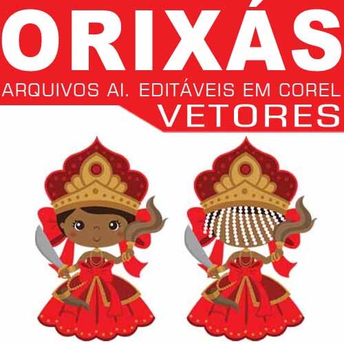 Vetores Orixás Cute Baby Artes Editáveis Corel Png