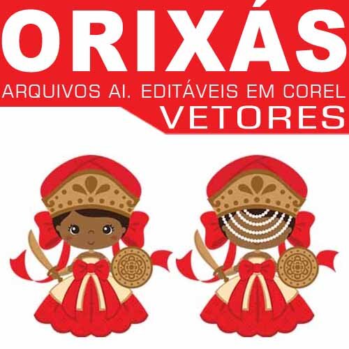 Vetores Orixás Cute Baby Artes Editáveis Corel Png