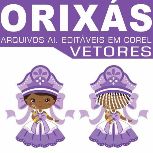 Vetores Orixás Cute Baby Artes Editáveis Corel Png