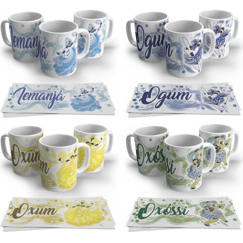 Estampas Canecas Orixás Artes Sublimação Editáveis