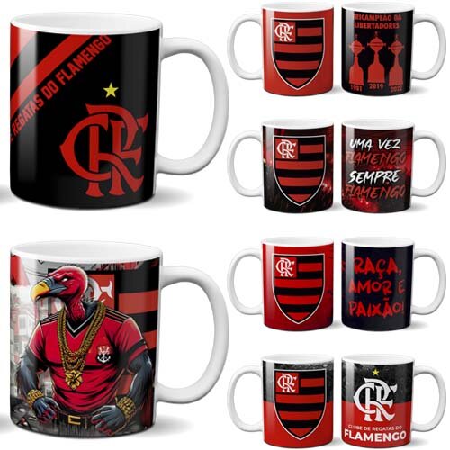 Artes Flamengo Campeão Sublimação Canecas Mockups Estampas